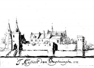 Tekening van het kasteel in 1574